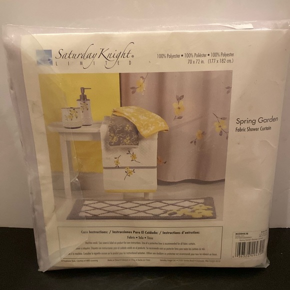 Saturday Knight Limited Spring Garden Fabric Shower Curtain 70x72” new open pkg - Picture 1 of 7